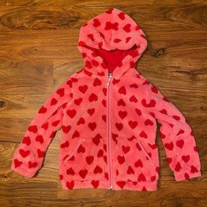 Hanna Andersson Heart Fleece Jacket  Sz 110 / 5T